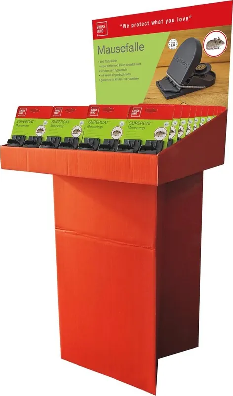 Geprüft SWISSINNO Mausefalle SuperCat 2er Set inkl. Köder Display, Inhalt 40 Stück