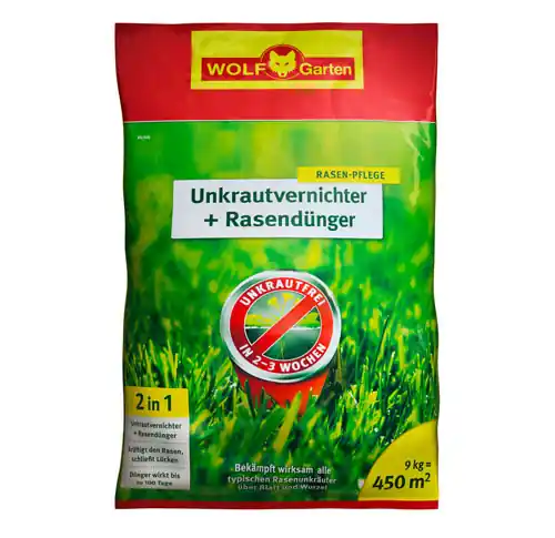 Finale Aktion WOLF-Garten 2-in-1 Unkrautvernichter & Rasendünger SQ 450, 9 kg