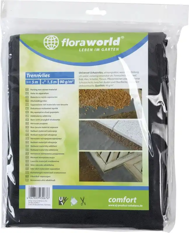 Echt floraworld Unkrautvlies 1x5m 90g/qm dunkelgrau