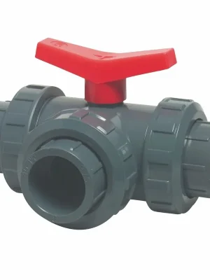 3-Wege-Kugelhahn PVC, 3x Klebemuffe Bestpreis