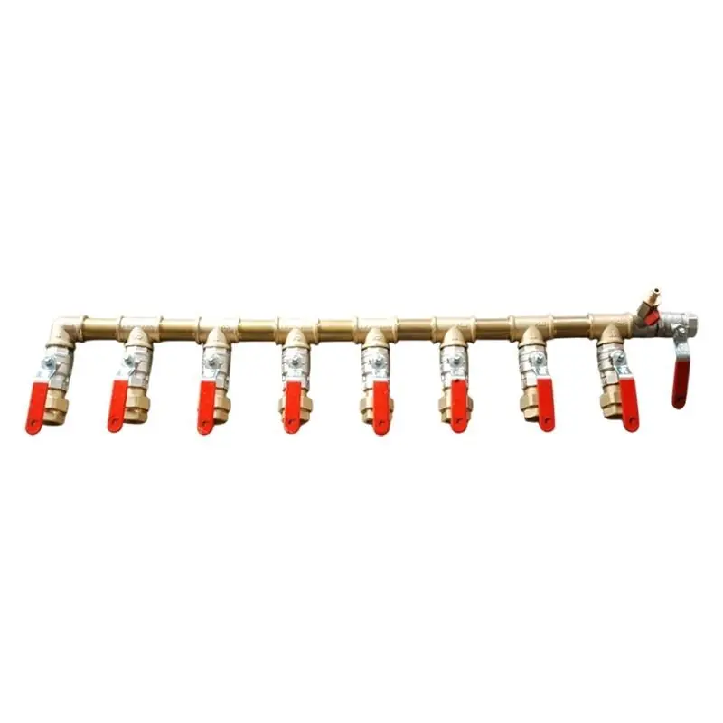 Wandverteiler Messing, 1",8 Kugelhähne Schnäppchen