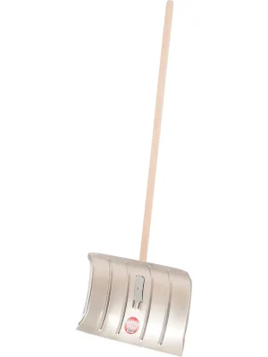 Versand Am Gleichen Tag Johann Offner Aluminium-Schneeschieber, gehärtet, rippenverstärkt, 50cm Breite, 145cm Stiellänge, Metall-Klemmfix