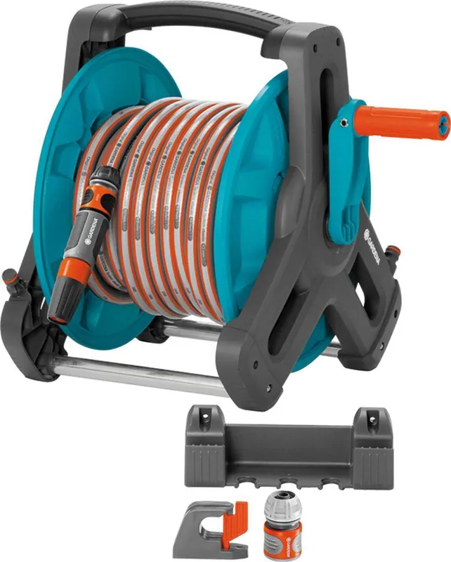 Gardena Schlauchtrommel Set Classic 50 inkl 20 m Schlauch und Adapter Wandmontagematrial Preiswert