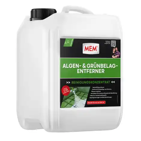 Neue Ware MEM Algen- Grünbelag-Entferner 5 L, Moosentferner, Steinreiniger, Verhindert Neubildung