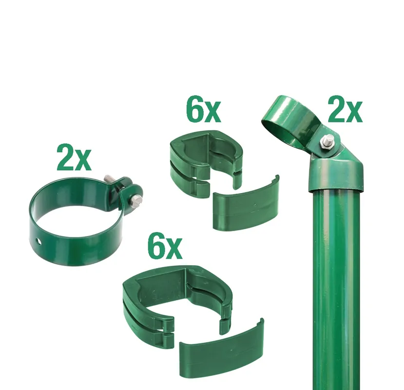 Sonderaktion Alberts Zaunanschluss-Set für Gartentore Fix-Clip Pro, Einbetonieren, Grün & Anthrazit, 80 - 150 cm