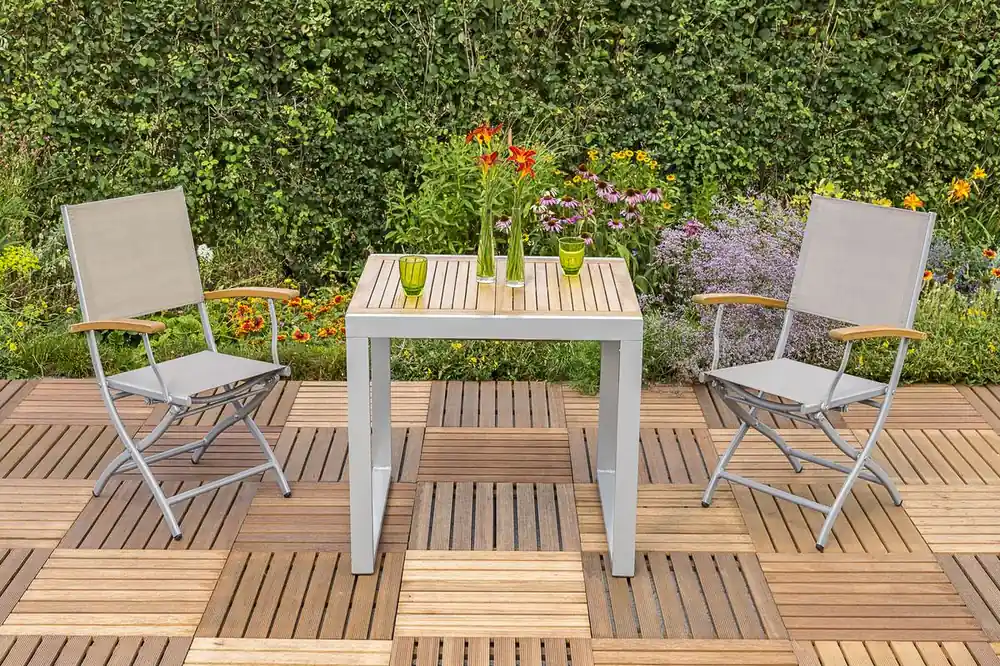 Nur Für Kurze Zeit YOURSOL by Merxx Balkon Set Naxos 2 Personen mit Balkontisch ausziehbar 80 - 120 cm, Gartenmöbel Set