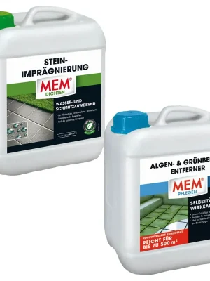 MEM Set Terrassen-Erneuerung Perfekt für Steinböden (Säubert & Imprägniert), ohne Pinsel Preiswert