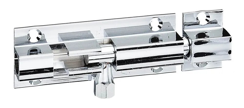 Alberts Grendelriegel mit Knopfgriff, 63 x 26 mm, Messing, vernickelt, mit befestigter Schlaufe Solange Der Vorrat Reicht