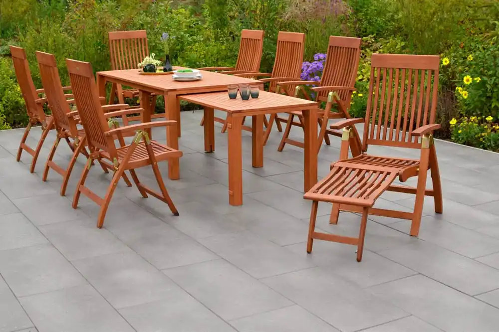 Sonderaktion YOURSOL by Merxx Gartenmöbel Set Comodoro 8 Personen mit Flex Ausziehtisch 185 - 370 cm, Klappstühle