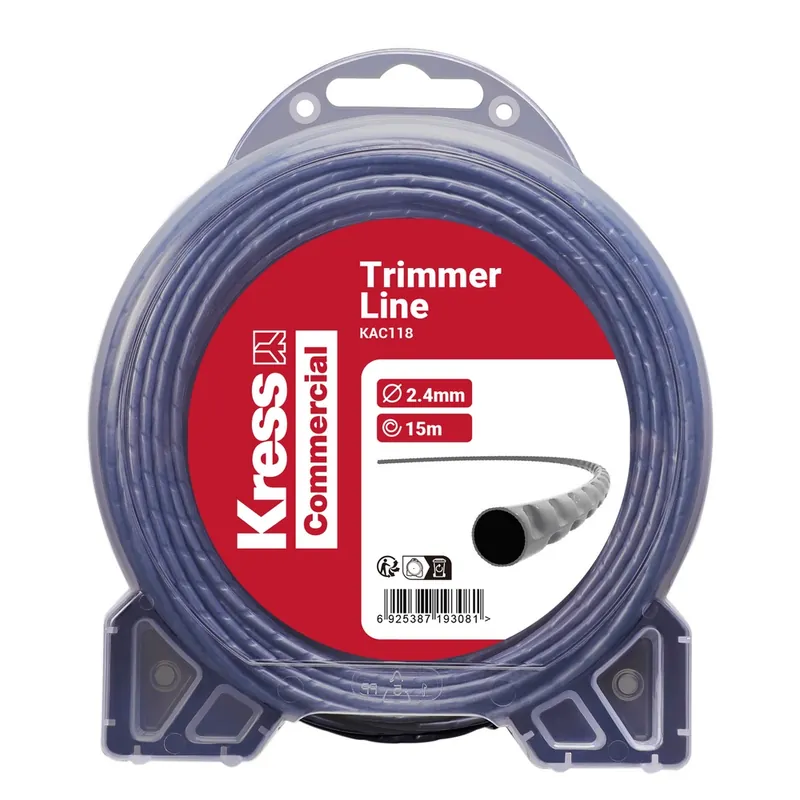 Geprüft Kress KAC118 Trimmerfaden 15 m Länge, 2,4 mm Gewellt