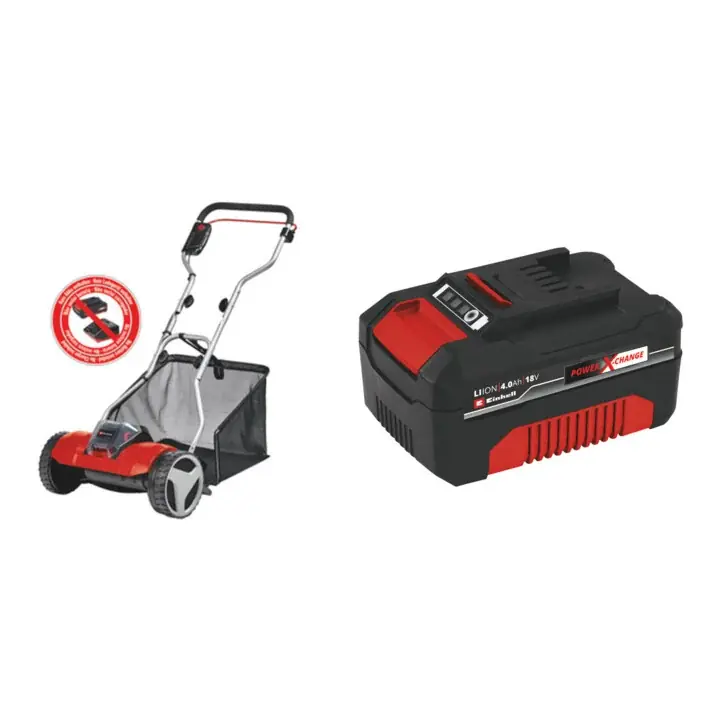 Set Einhell Akku-Spindelmäher GE-HM 18/38 Li-Solo + Akku 18V 4,0Ah Power X-Change Garantierte Lieferung