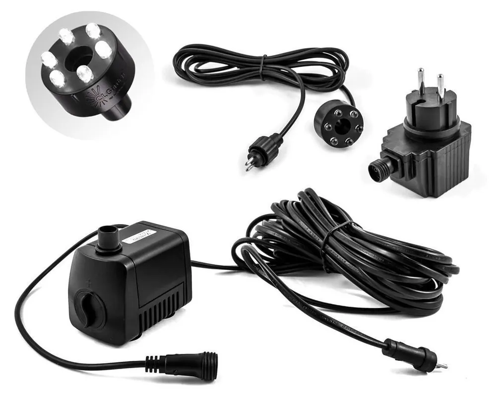 Beliebt CLGarden Springbrunnen Pumpe SP1 Springbrunnenpumpe 12V mit 1x LED Ring Beleuchtung