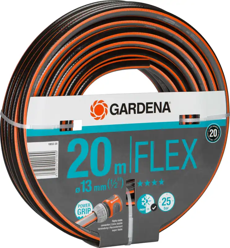 Gardena 18033-20, 20 m, Schwarz, Grau, Orange, Nur der Schlauch, 25 bar, 1,3 cm, 1/2 Top-Seller