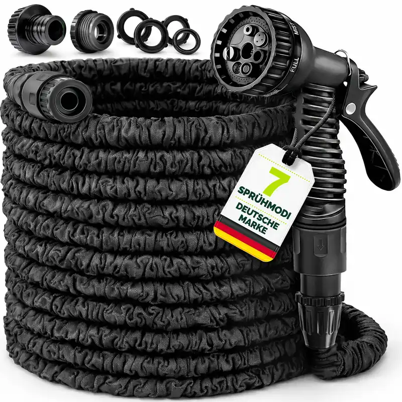 TRESKO® Flexibler Gartenschlauch Wasserschlauch flexibel dehnbarer Flexischlauch 7,5m Nur Heute