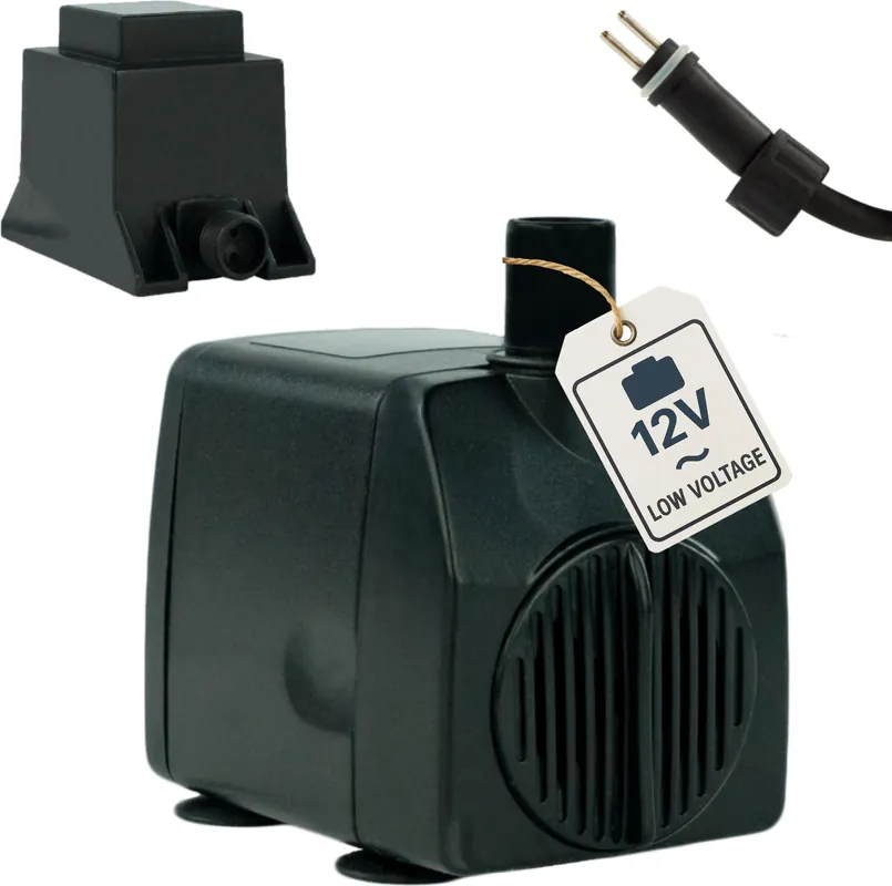 Wasserspiel-Pumpe 12 V – 750 L/H nur 11 Watt 7m Kabel 140 cm Förderhöhe Teichpumpe Wasserpumpe Springbrunnen-Pumpe KEP750L Günstig