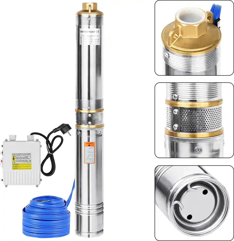 LARS360 Brunnenpumpe Tiefbrunnenpumpe Sandresistente Rohrpumpe Schaltautomatik 4 Zoll 0.75kW/1hp Bis 4.000l/h Fördermenge Billig