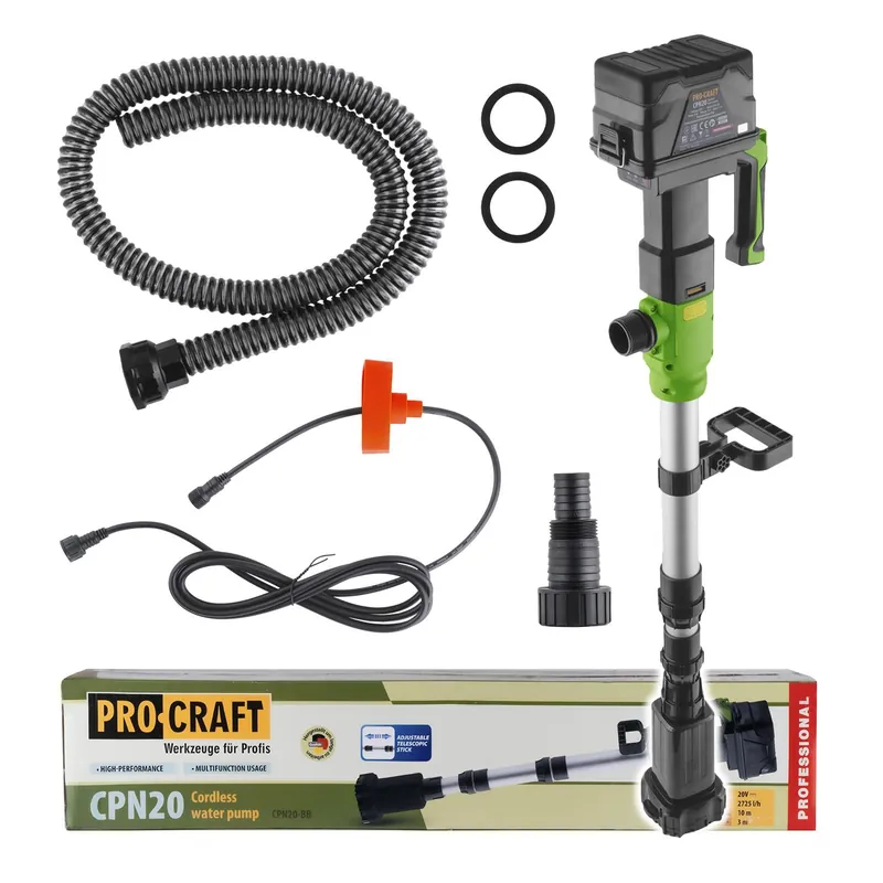 Procraft CPN20bb Akku Tauchpumpe 20 V 2725 l/h Solo - ohne Akku, ohne Ladegerät Echt