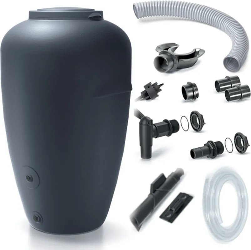 Finale Aktion Set Aquacan 440 L Regenwassertank + Anschluss-Set für Regenwassertanks Icanset 1 + Icanset 5