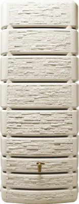 Rabatt Wandtank 4rain Slim Stone Decor inkl. Auslaufhahn 500 l sandbeige
