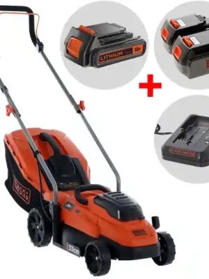 Black & Decker BCMW33184L2-QW Akku Rasenmäher - 2x18V/4Ah + Gratis 18-V-Akku 2 Ah - 33 cm Schnittbreite Neue Ware