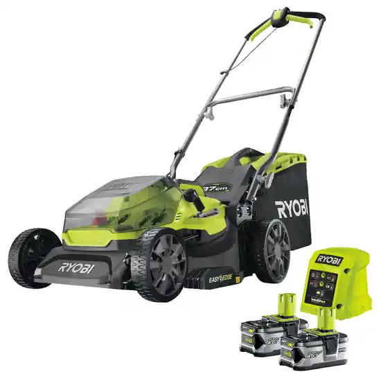 Ryobi RY18LM37A-240 - Akku Rasenmäher - Schnittbreite 37 cm - 2x18V/4Ah Markenprodukt