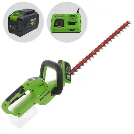 Greenworks G24HT56 – 24V/10Ah Lithium-Ionen Akku-Heckenschere – 56 cm Messer Preiswert