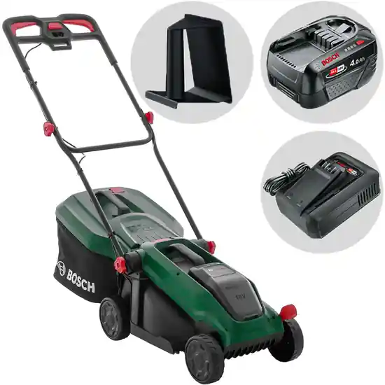 Bosch Rotak18V-34 - Akku-Rasenmäher - 18V/4Ah - Schnittbreite 34 cm Rabatt
