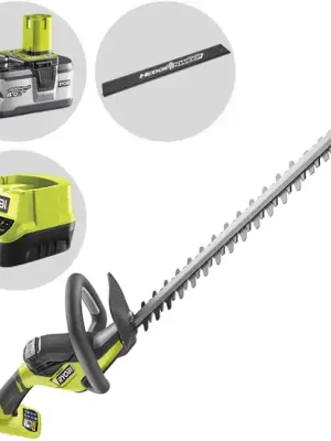 Begrenztes Angebot Ryobi RY18HT55A-140 – Akku-Heckenschere 18 V/4 Ah – 55 cm Messer