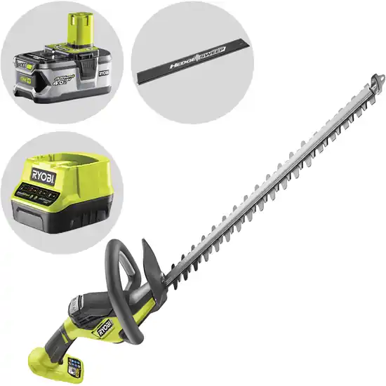 Begrenztes Angebot Ryobi RY18HT55A-140 – Akku-Heckenschere 18 V/4 Ah – 55 cm Messer