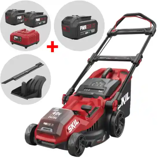 Aktuell SKIL 0135 BA - Rasenmäher 2x20V/4Ah + Gratis Akku 20V 4Ah - Schnittbreite 38 cm