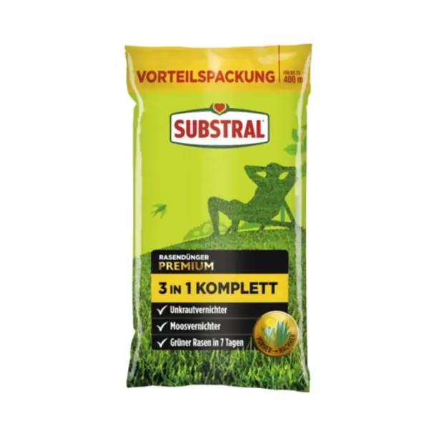 Solange Der Vorrat Reicht SUBSTRAL 3 in 1-Komplett-Rasendünger 14 kg