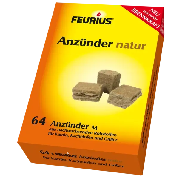 FEURIUS Anzünder natur 64 Stk. Preis Gesenkt