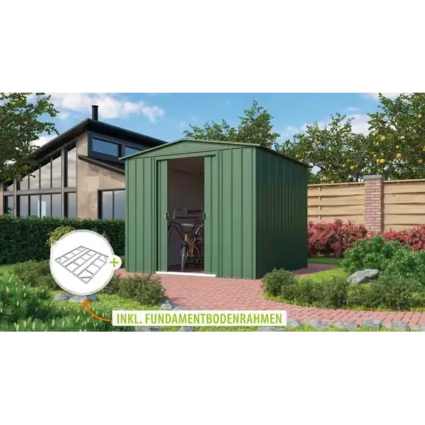 Globel Metallgerätehaus Gartenmanager Dream 88, jade - Set Knallerangebot