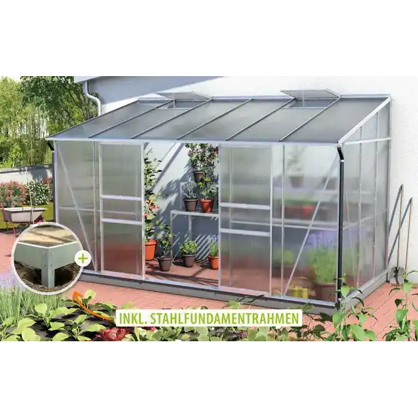 Begrenztes Angebot Vitavia Gewächshaus Ida 7800 HKP 4mm, schwarz - Set