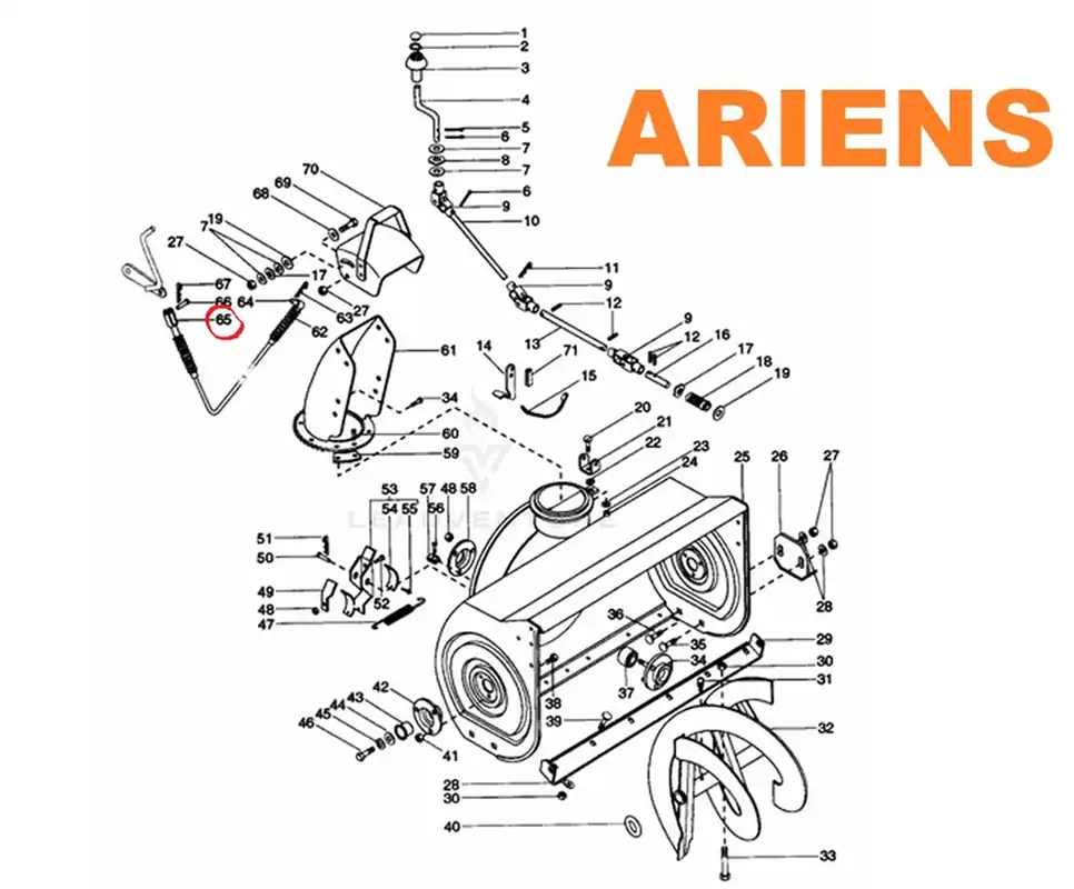 Abverkauf Ariens Bowdenzug Wurfweitenregulierung Schneefräse